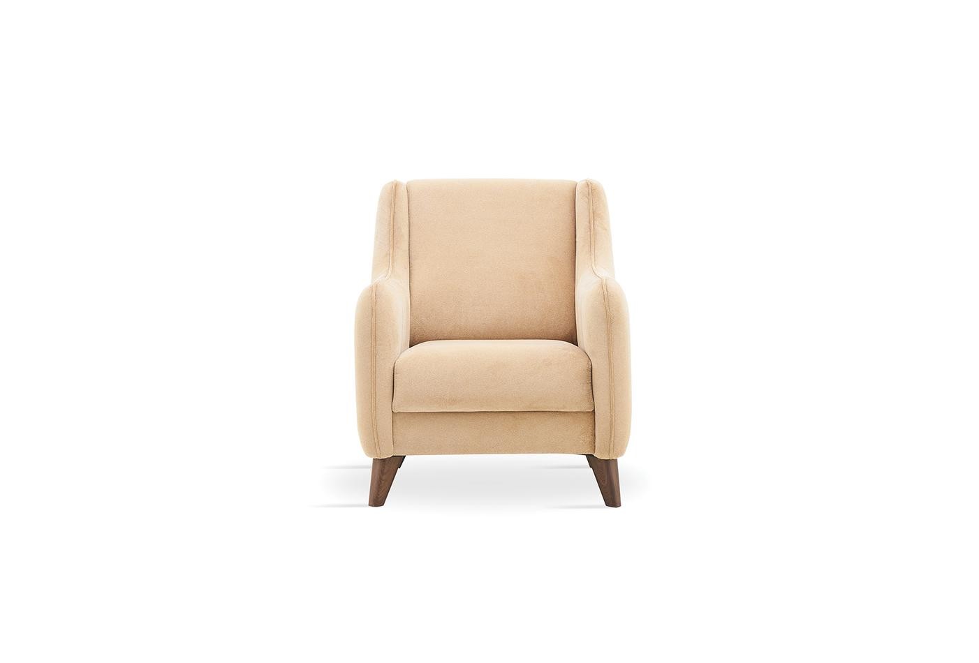 Light Brown Velvet Fabia Armchair