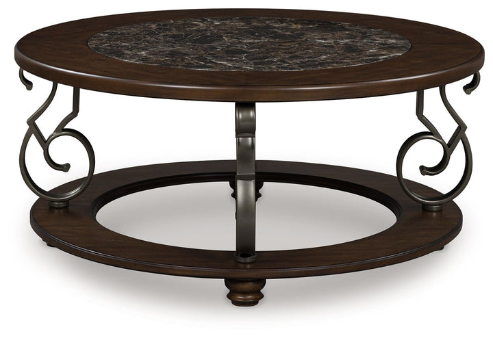 Frallyn - Dark Brown - Round Cocktail Table