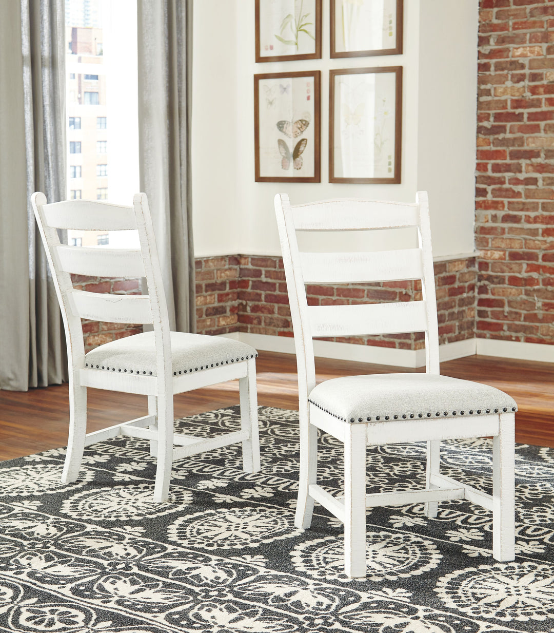 Valebeck - Beige / White - Dining UPH Side Chair (Set of 2)