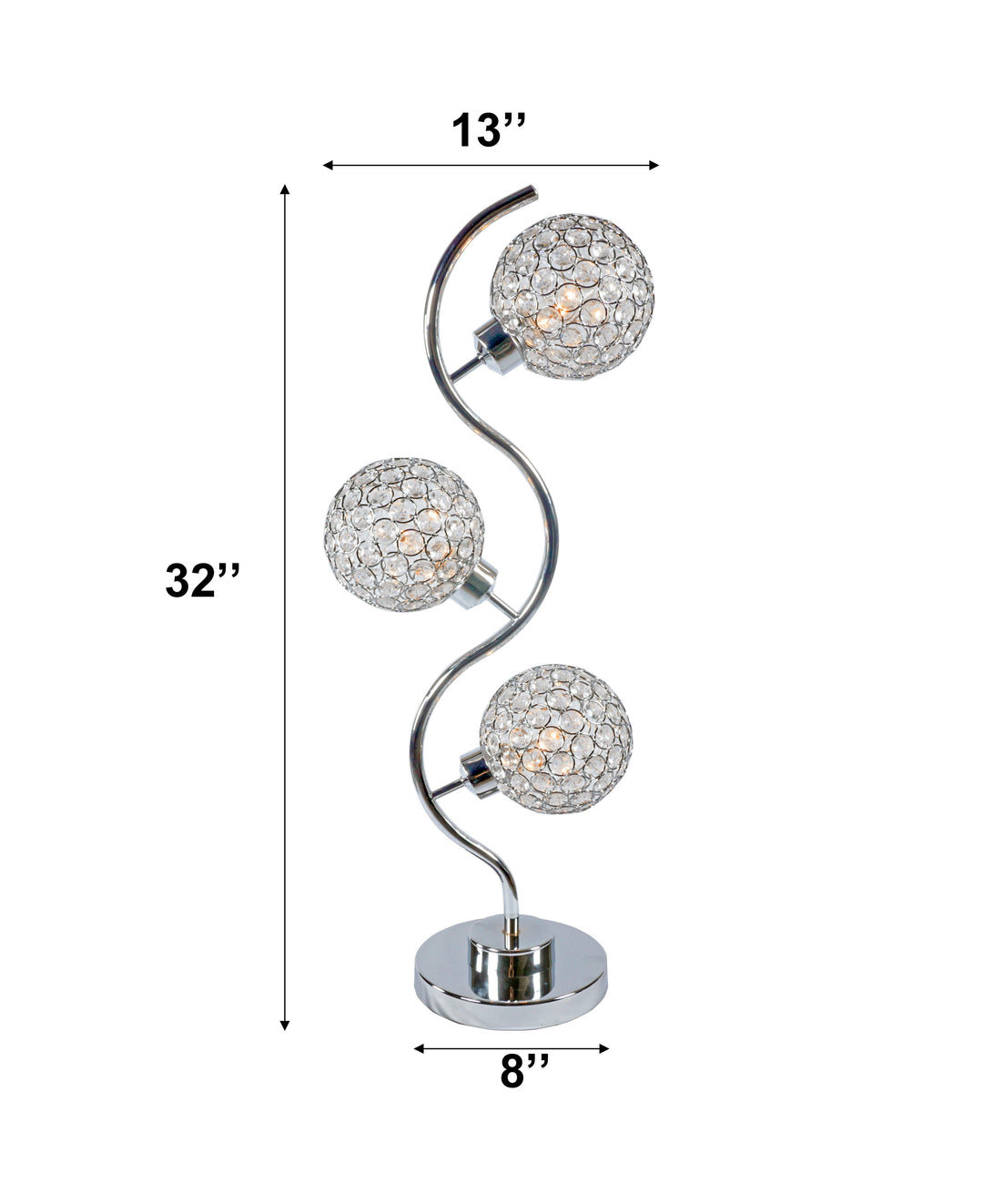 Crystal Globe - Table Lamp - Chrome