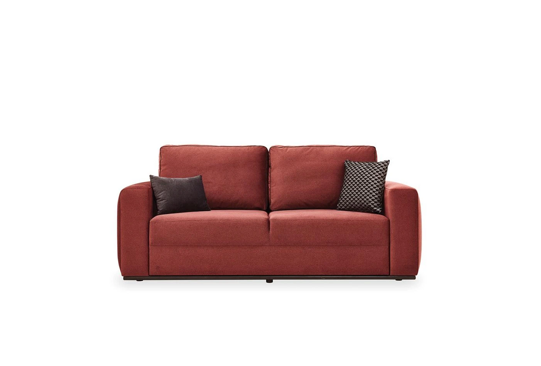 Carino 2-Seater Sofa Bed with Storage, Velvet (Burgundy)