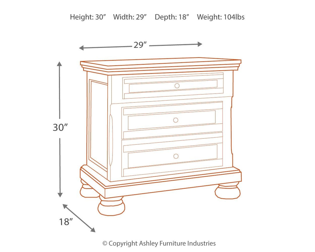 Flynnter - Medium Brown - Two Drawer Night Stand