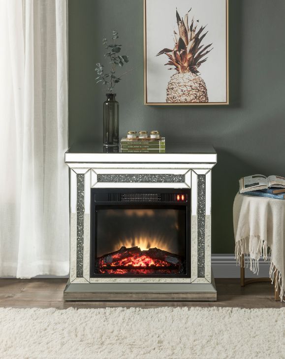 Noralie - Fireplace - Mirrored & Faux Diamonds - 29"