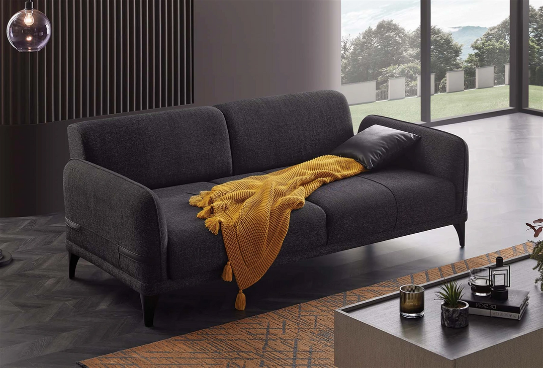 Linz 3-Seater Sofa Bed, Linen (Black)