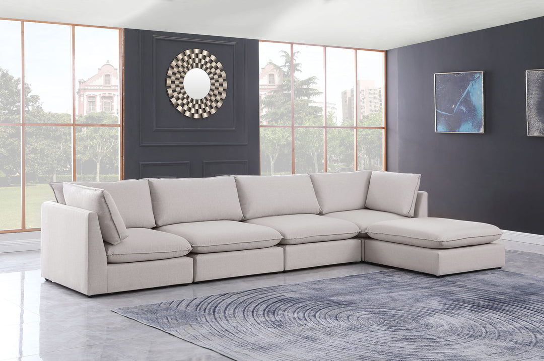 Mackenzie - Modular Sectional 5 Piece - Beige - Fabric - Modern & Contemporary