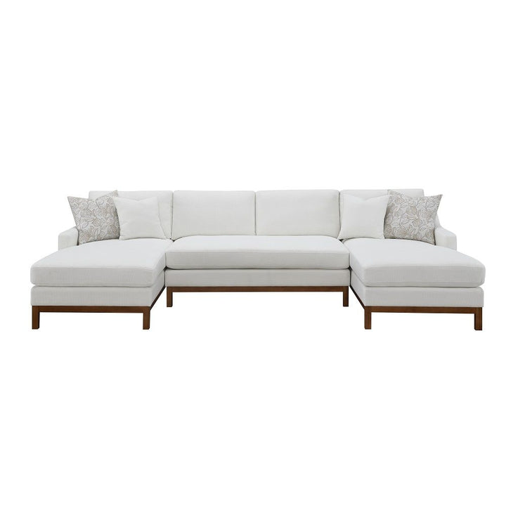 Valiant - Sectional Sofa - Ivory Chenille