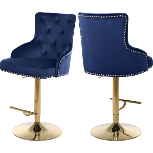 Navy Blue Velvet Bar Stool