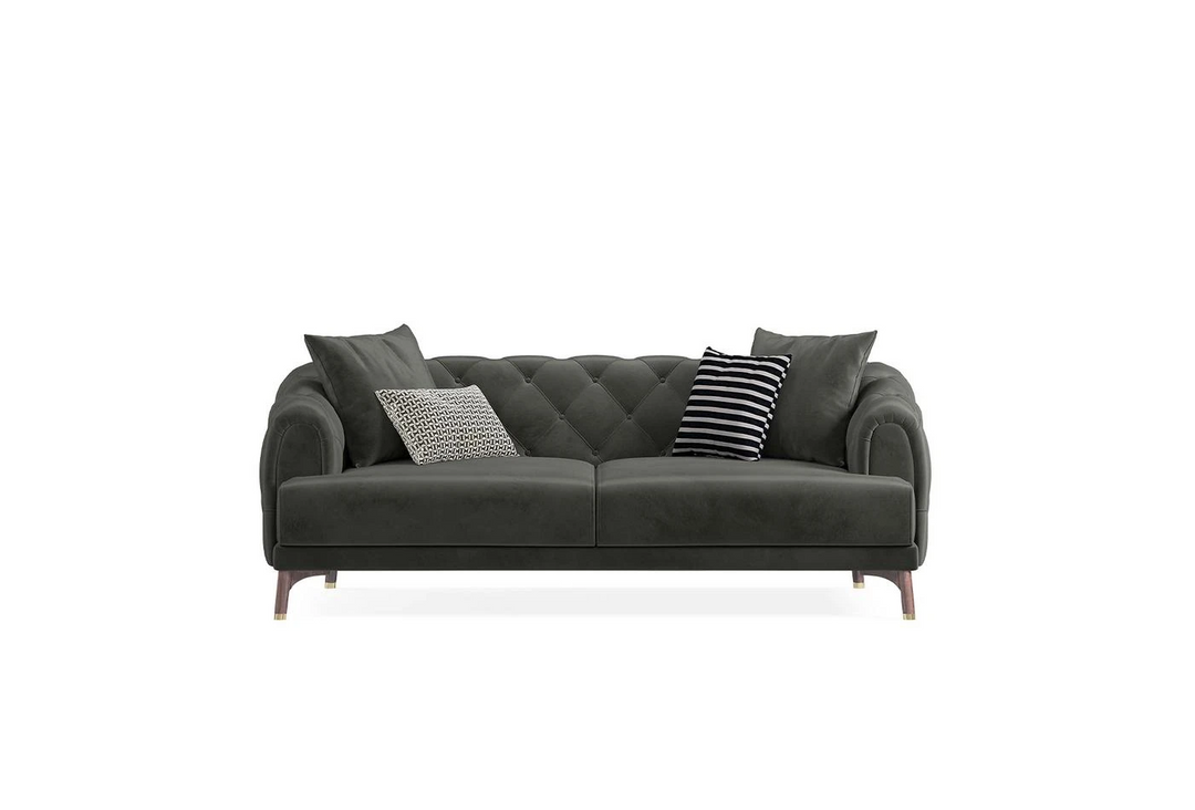 Grey Velvet Navona 2.5-Seater Sofa