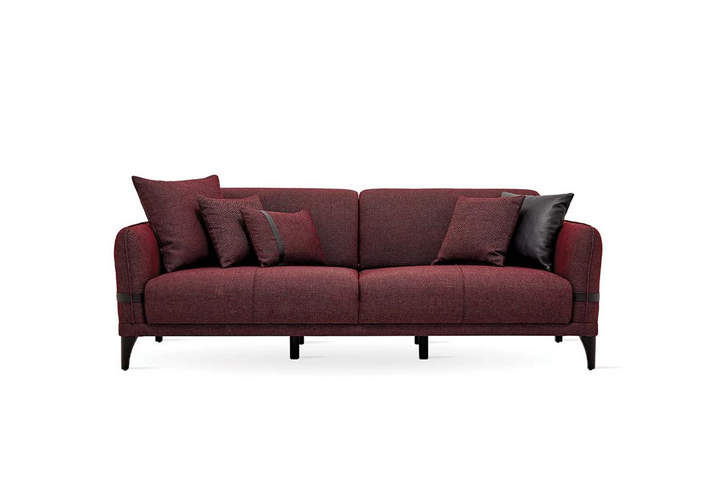 Linz 3-Seater Sofa Bed, Linen (Burgundy)