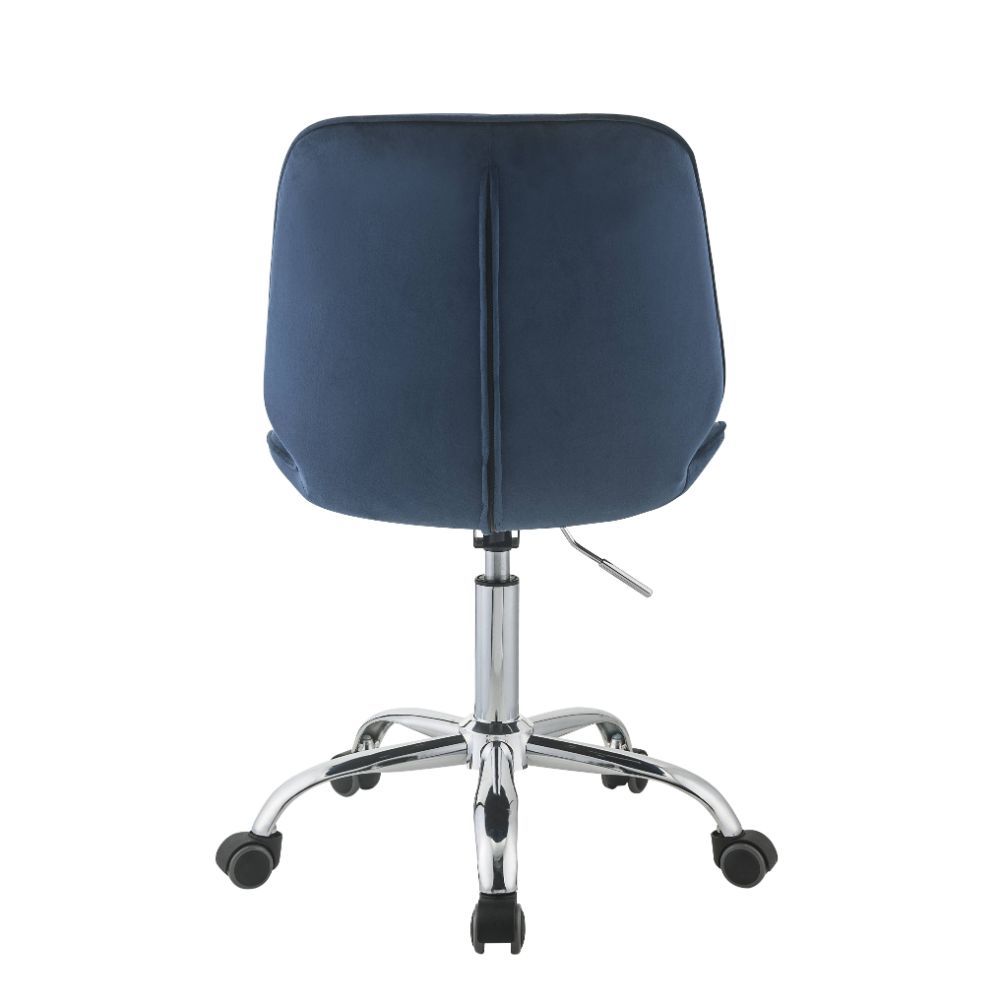 Muata - Office Chair - Twilight Blue Velvet & Chrome