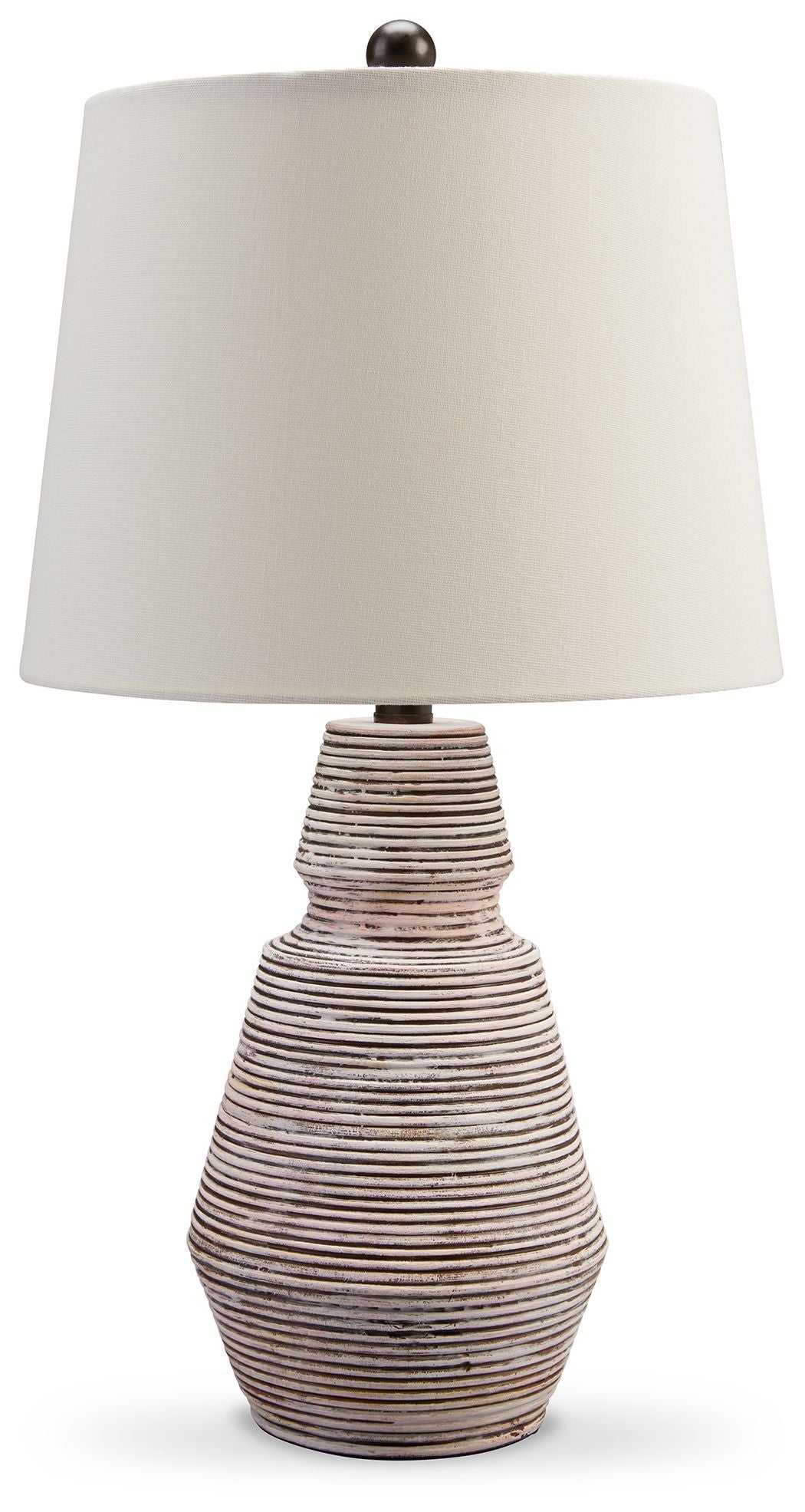 Jairburns - Brick Red / White - Poly Table Lamp (Set of 2)