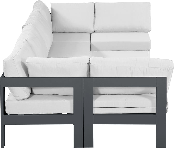 Nizuc - Outdoor Patio Modular Sectional 6 Piece - White - Fabric