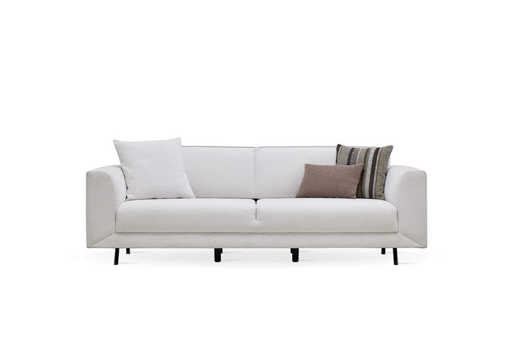 White Boucle Basel 3-Seater Sofa Bed