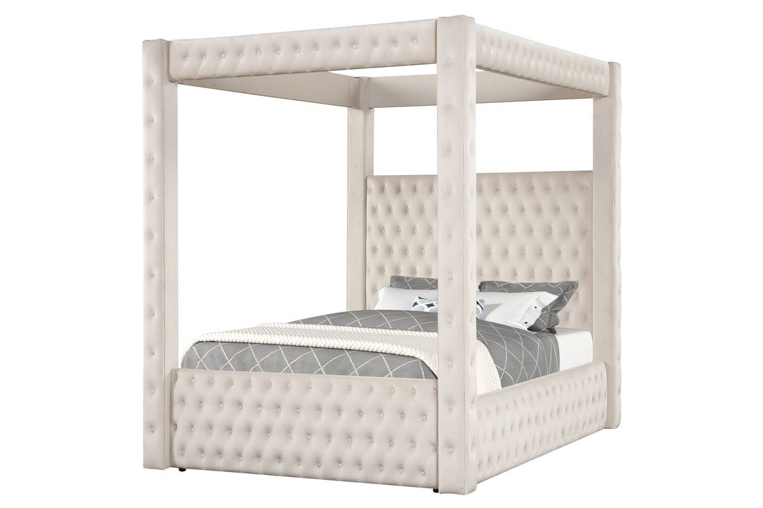 Annabelle - King Canopy Bed - Ivory