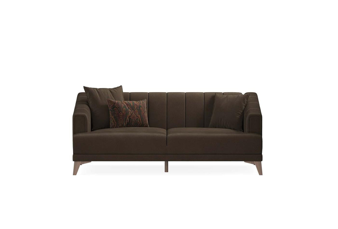 Dark Brown Velvet Sona 2-Seater Sofa