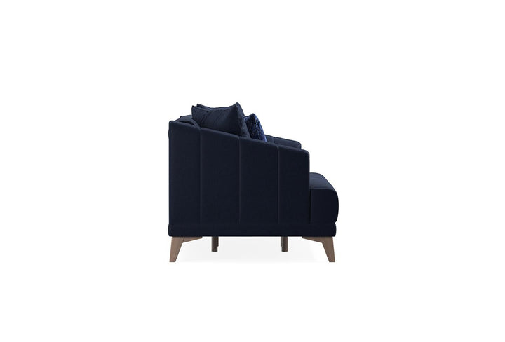 Navy Blue Velvet Sona 3-Seater Sofa Bed