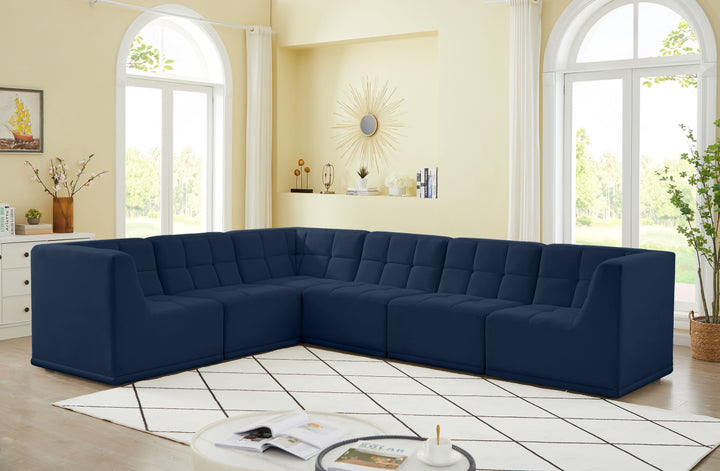 Relax - Modular Sectional 6 Piece - Navy - Fabric