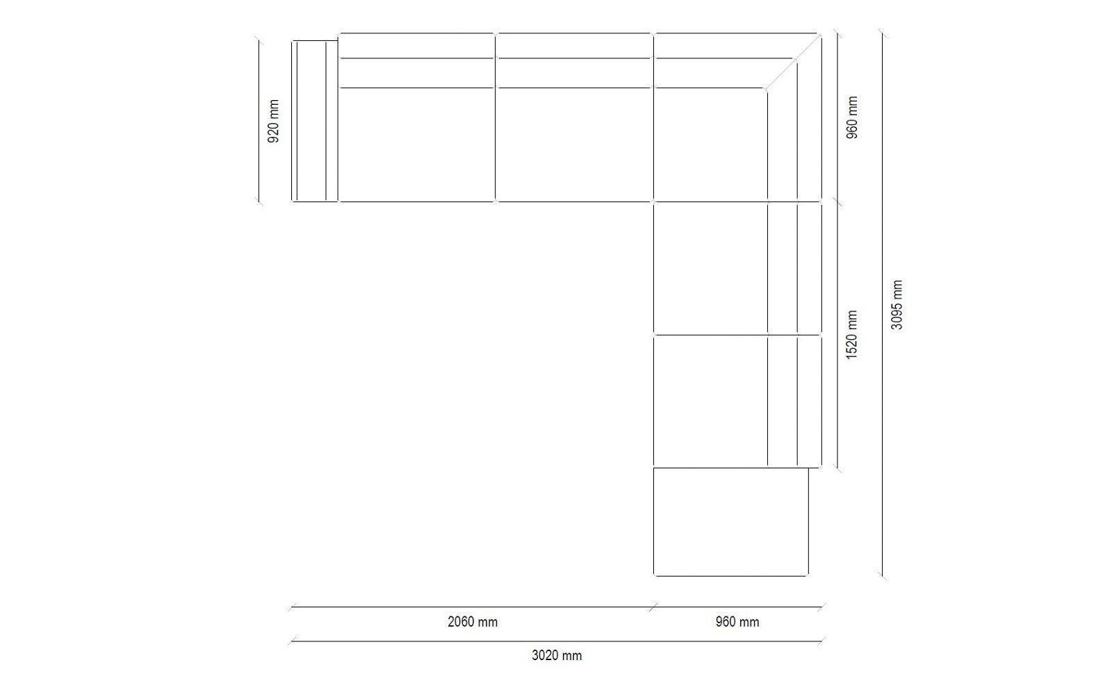 Giorno Sectional LAF (with Coffee Table)
