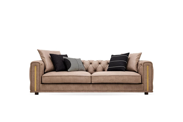 Sirona 3.5-Seater Sofa, Faux Leather (Dark Taupe)