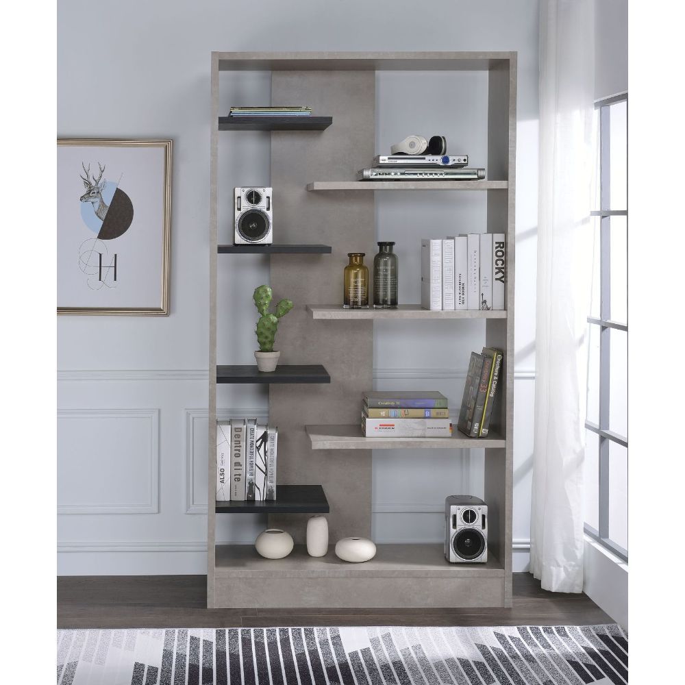 Magna - Bookshelf - Faux Concrete & Black