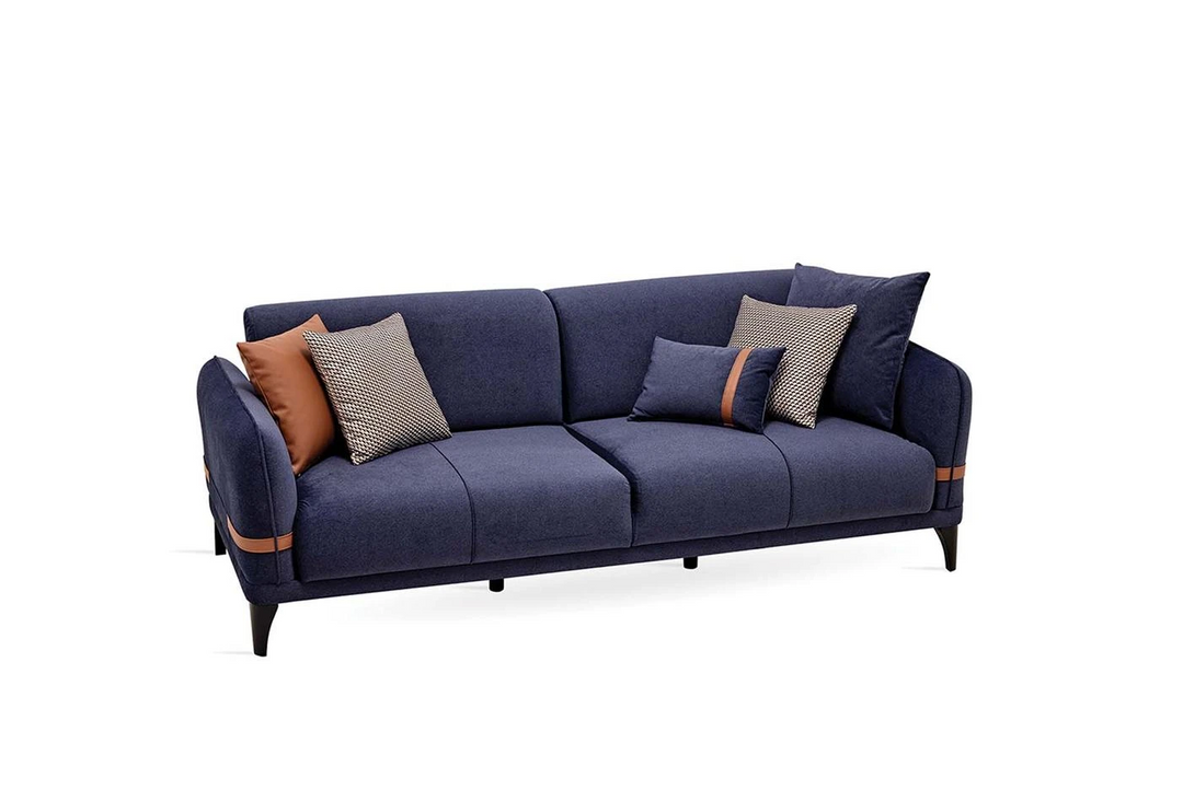 Linz 3-Seater Sofa Bed, Velvet (Blue)