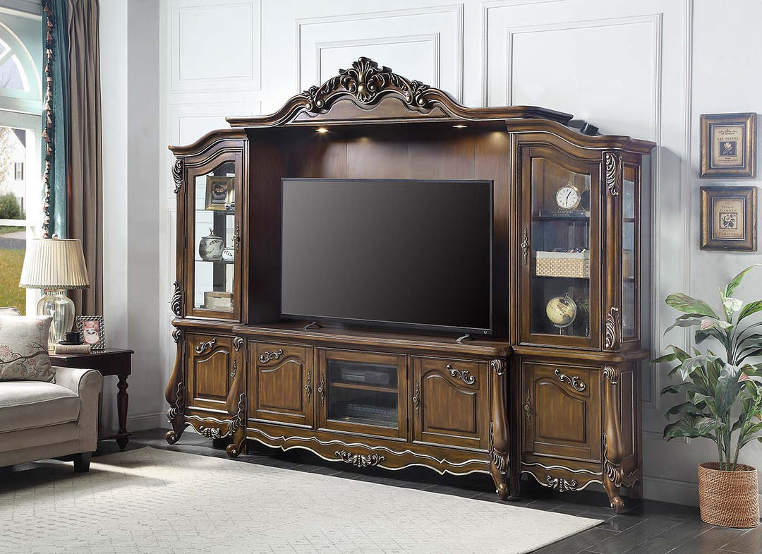 Latisha - Entertainment Center - Antique Oak Finish