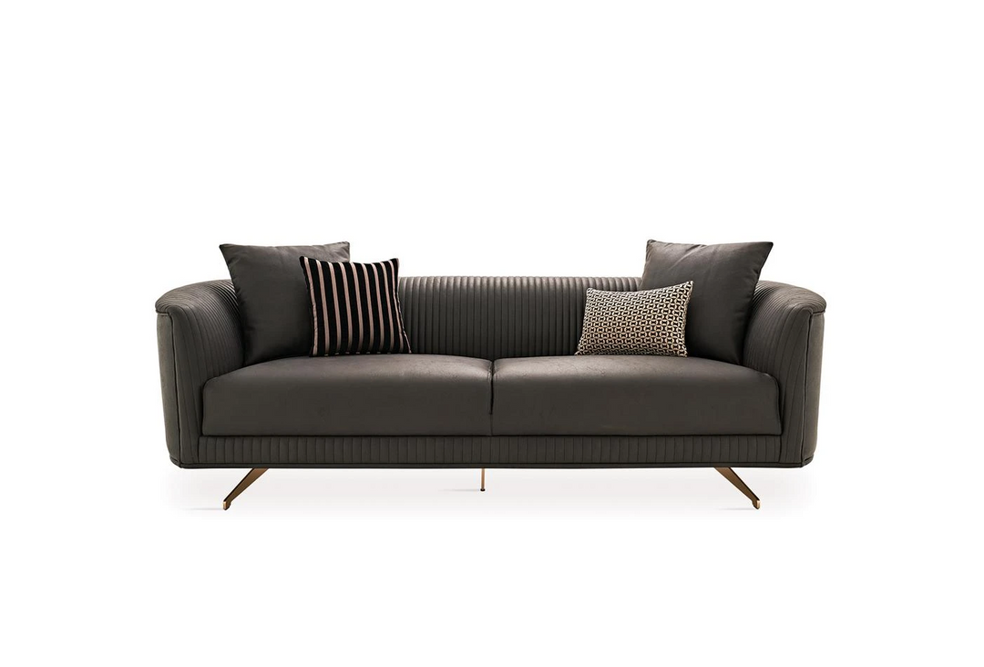 Vienna 3-Seater Sofa, Faux Leather (Dark Brown)