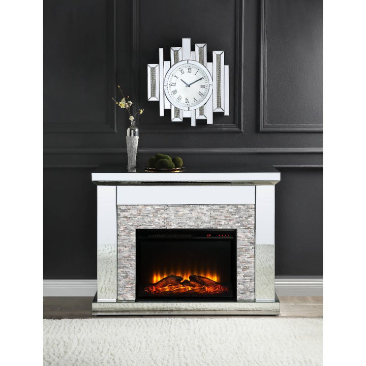 Laksha - Fireplace - Mirrored & Stone