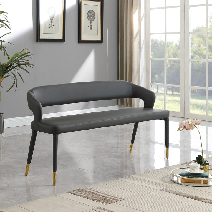 Destiny - Bench - Gray - Faux Leather