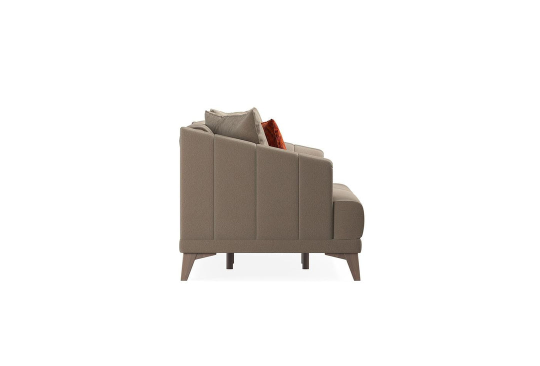 Light Brown Velvet Sona 3-Seater Sofa Bed