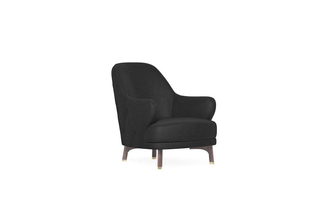 Dark Brown Faux Leather Navona Armchair