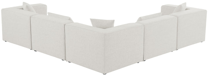 Cube - Modular Sectional 5 Piece - Cream - Fabric - Modern & Contemporary