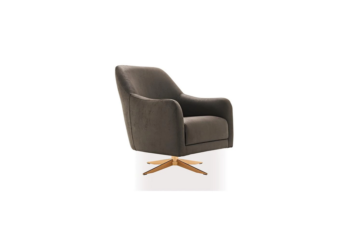 Vienna Swivel Armchair, Faux Leather (Dark Brown)