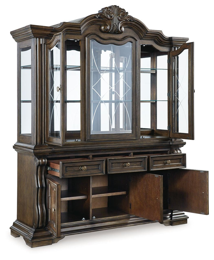 Maylee - Dark Brown - Dining Buffet And Hutch