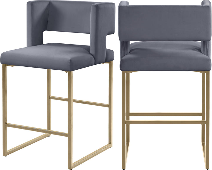 Caleb - Counter Stool with Gold Legs (Set of 2)