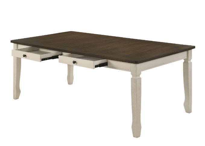 Fedele - Dining Table - Weathered Oak & Cream Finish