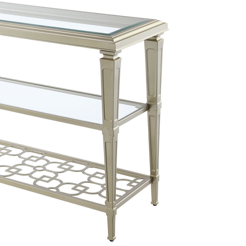 Zaba - Sofa Table - Glass Top & Silver