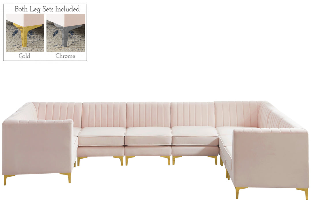 Alina - Modular Sectional 8 Piece - Pink - Fabric