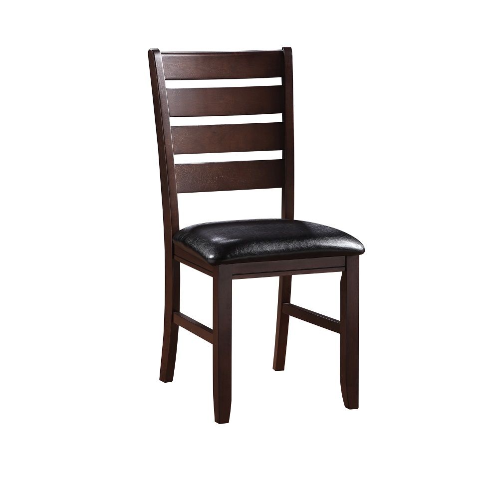 Urbana - Side Chair (Set of 2) - Black Synthetic Leather & Cherry Finish