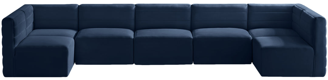 Quincy - Modular Sectional 7 Piece - Navy - Fabric