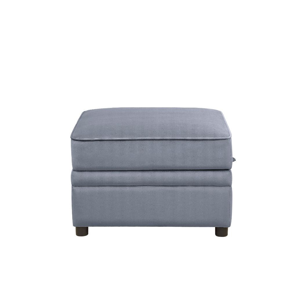 Bois II - Ottoman - Gray Velvet