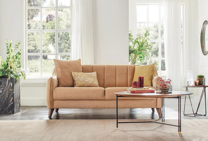 Dusty Rose Velvet Fabia 2-Seater Sofa