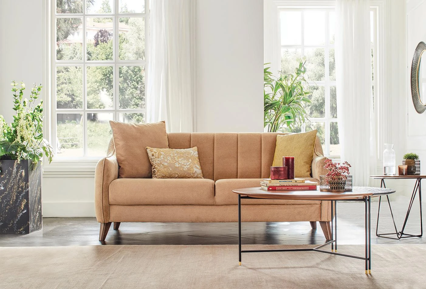 Navy Blue Colt Feather Fabia 2-Seater Sofa