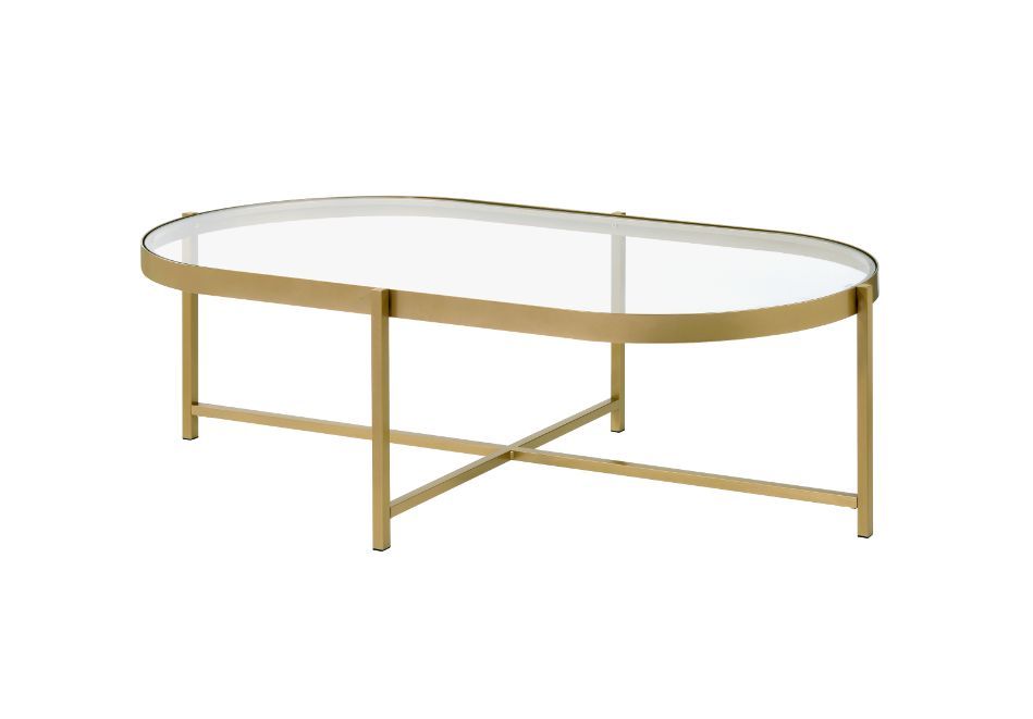 Charrot - Coffee Table - Clear Glass & Gold Finish