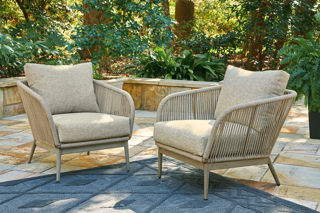 Swiss Valley - Beige - Lounge Chair w/Cushion (Set of 2)