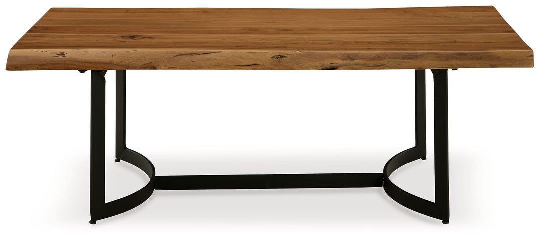 Fortmaine - Brown / Black - Rectangular Cocktail Table