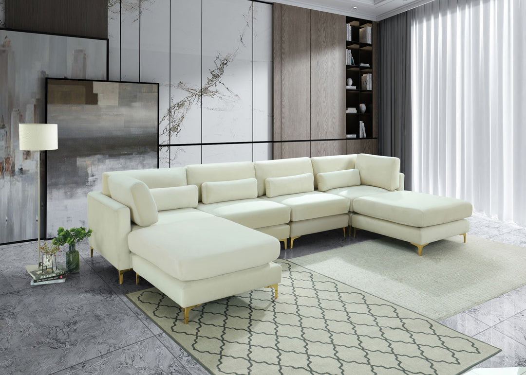 Julia - Modular Sectional 6 Piece - Fabric - Cream