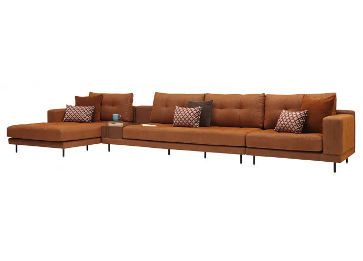 Orange 3-Piece Left Hand Facing (LAF) Arte Sectional