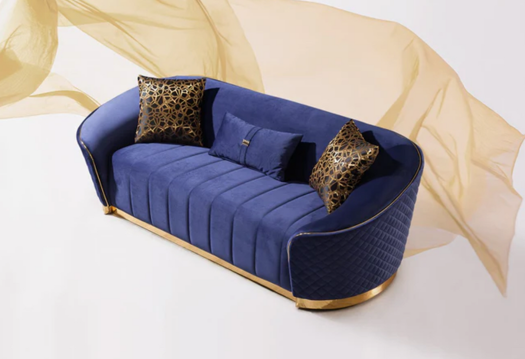 Aster Navy Velvet Loveseat