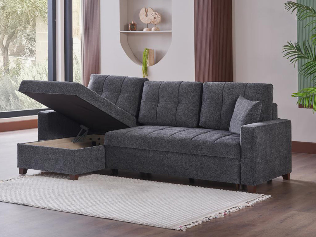 Mocca 101" Wide Convertible Sleeper Sectional